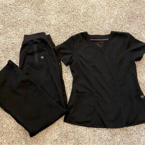 healing hands Black Women's Scrub Set